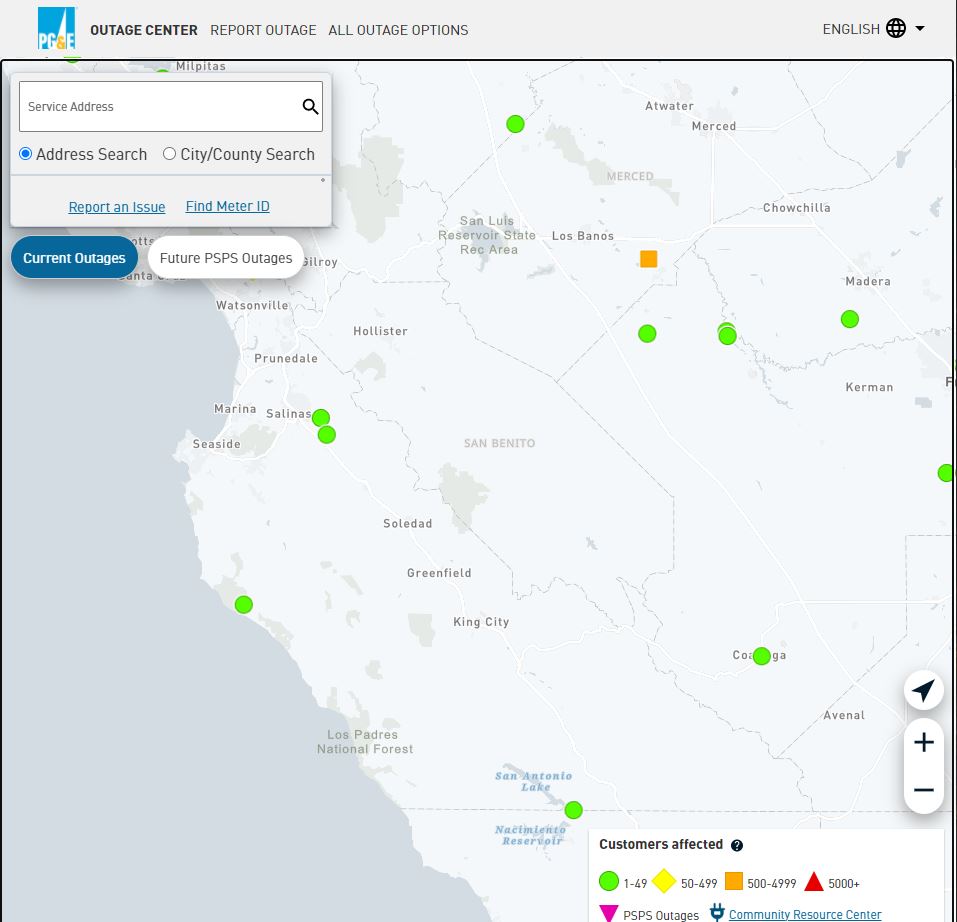 PGE Outage Map