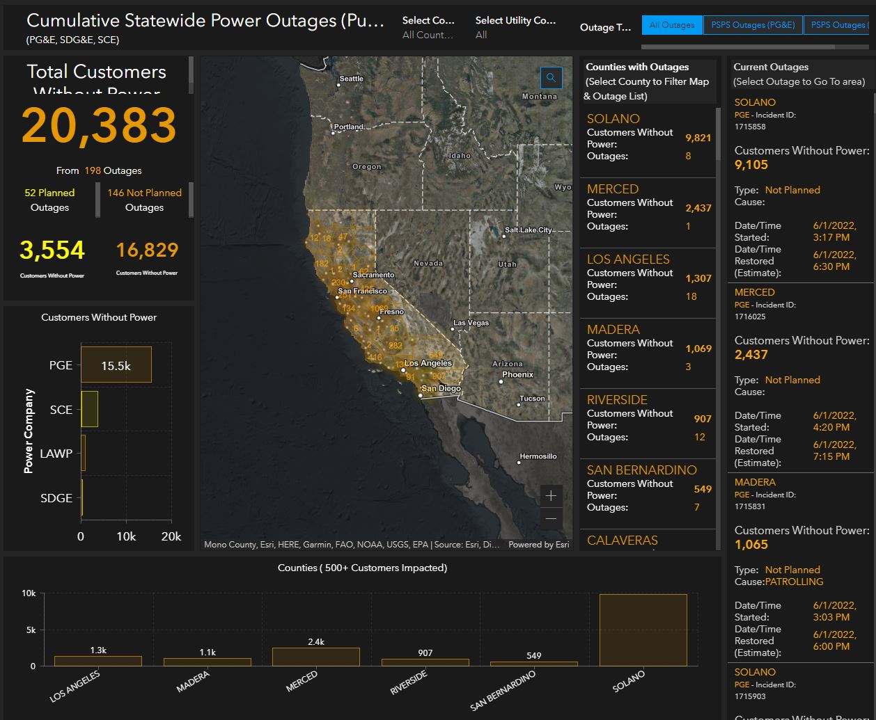 Statewide Outage Map