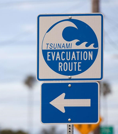 tsunami warning sign photo