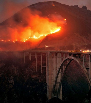 wildfire over bixby bridge