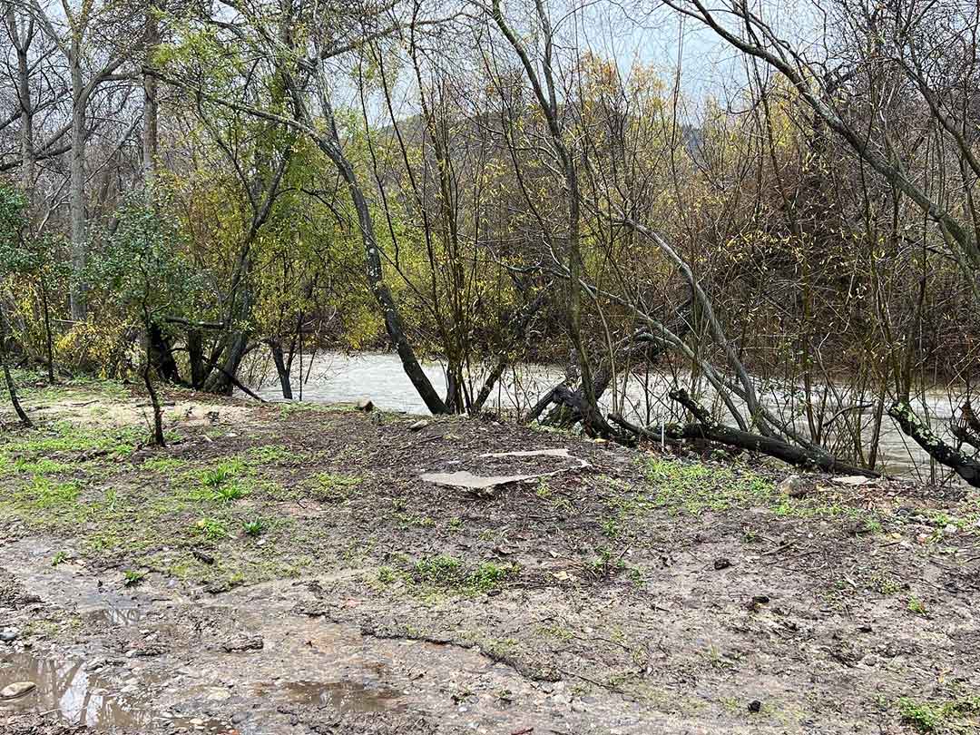 High water near a levee